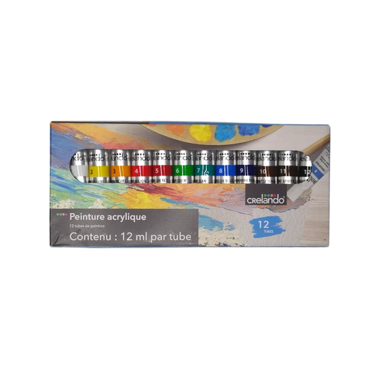 Crelando Acrylic Paint Tubes - 12 Pcs