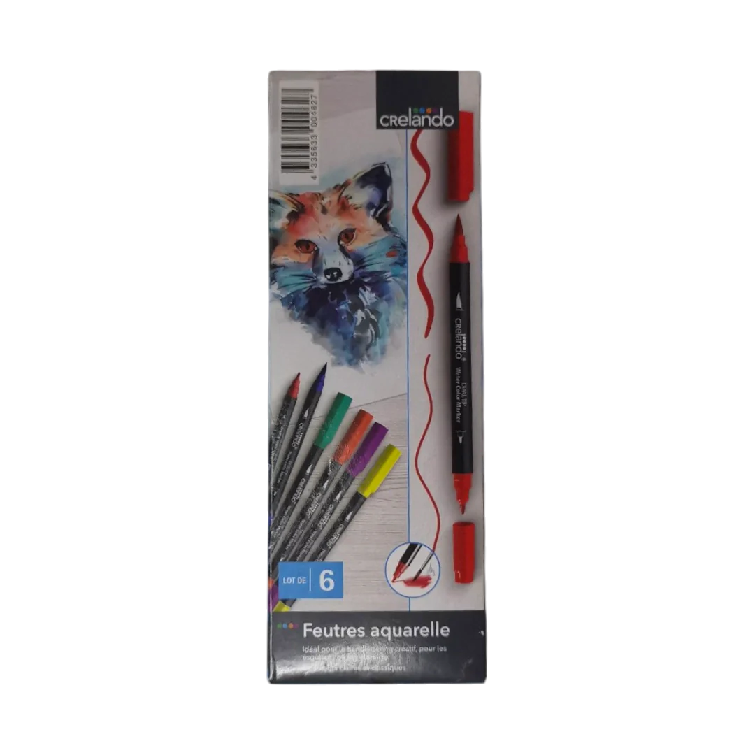 Crelando Watercolor Markers - 6 Pcs