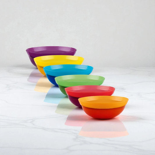 Ernesto Reusable Plastic Plates - 6 Rainbow Colors