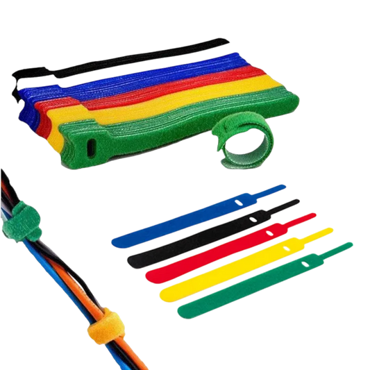Reusable Hook and Loop Straps for Cables - 20 Pcs