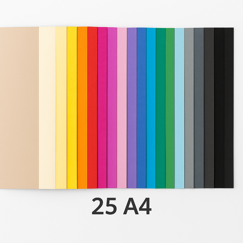 Crelando Colored Cardboard Paper Block - 25 Sheets