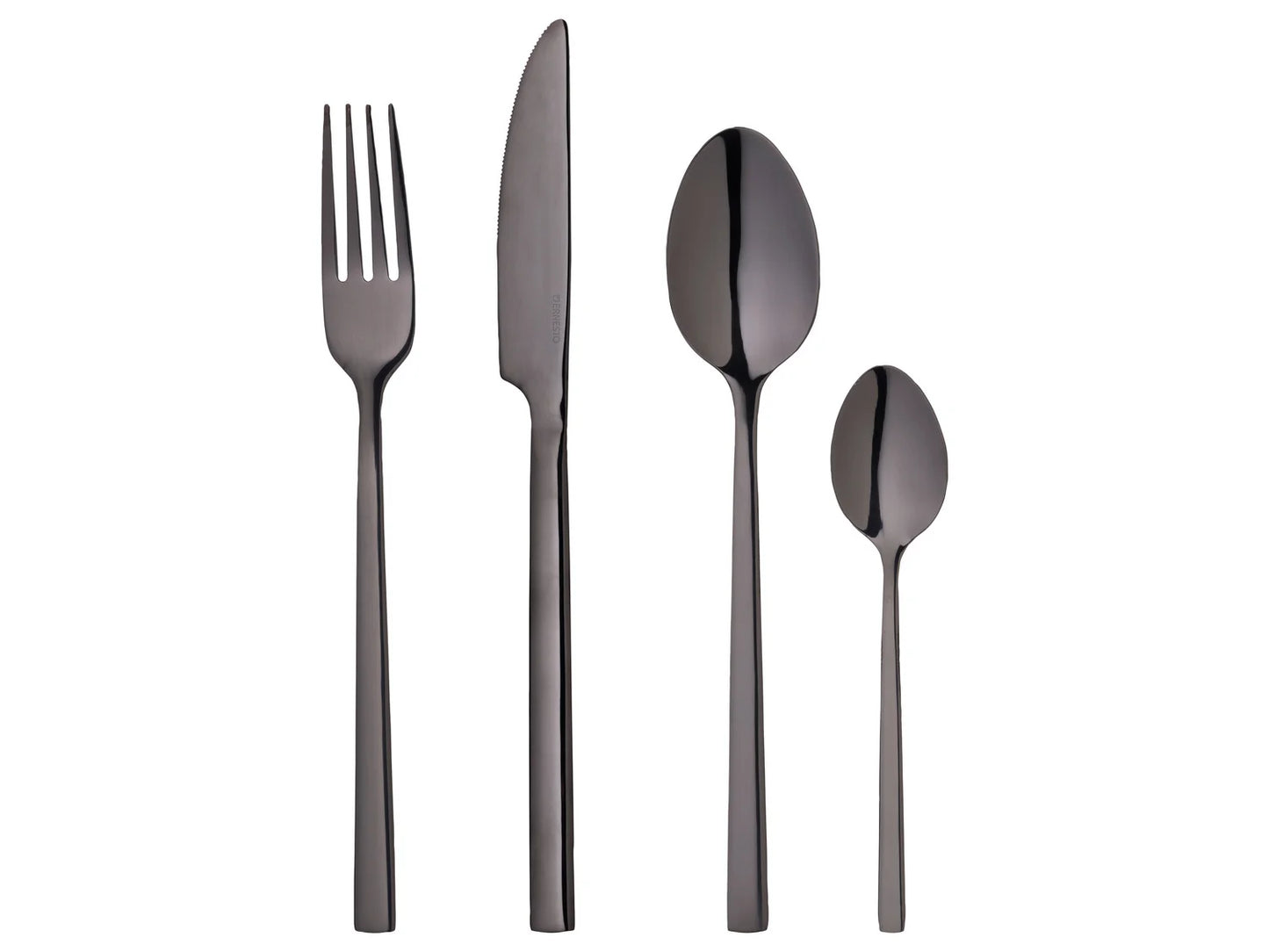 Ernesto Matte Black Stainless Steel Cutlery Set - 24 Pcs
