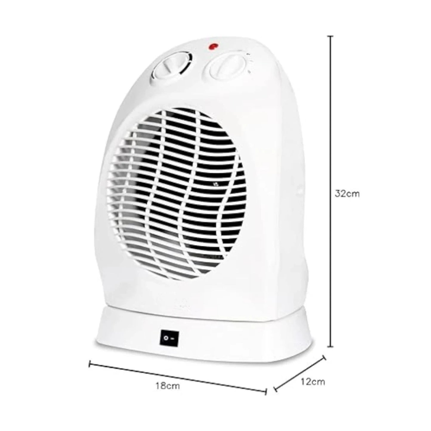 Compact Electric Fan Heater - White