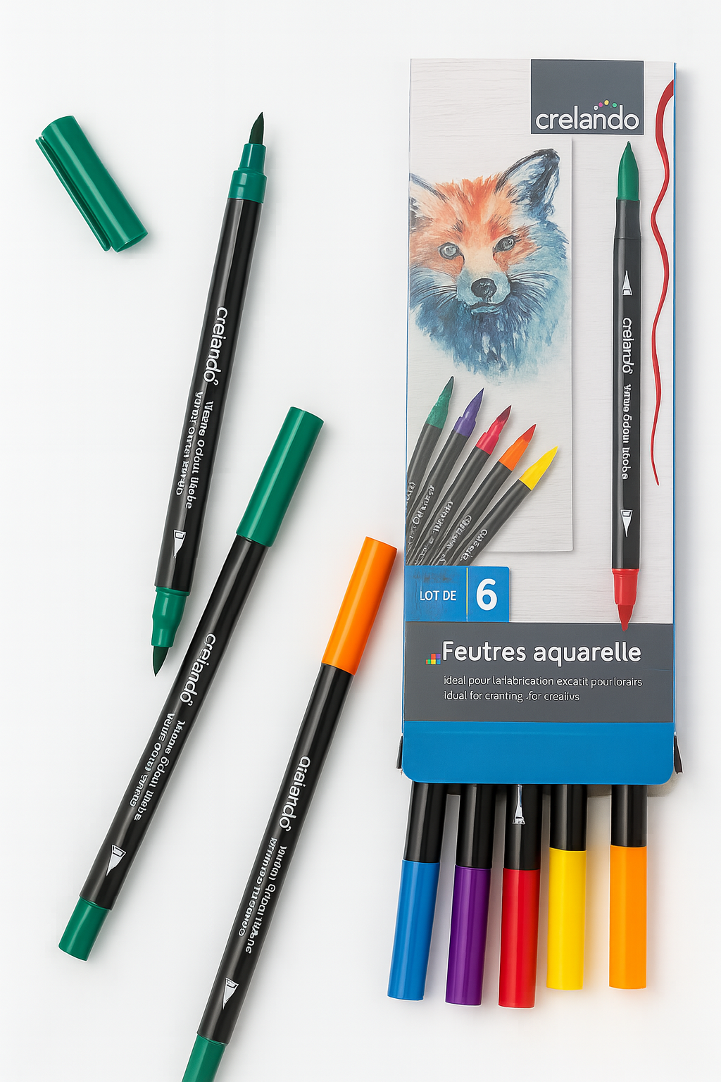 Crelando Watercolor Markers - 6 Pcs