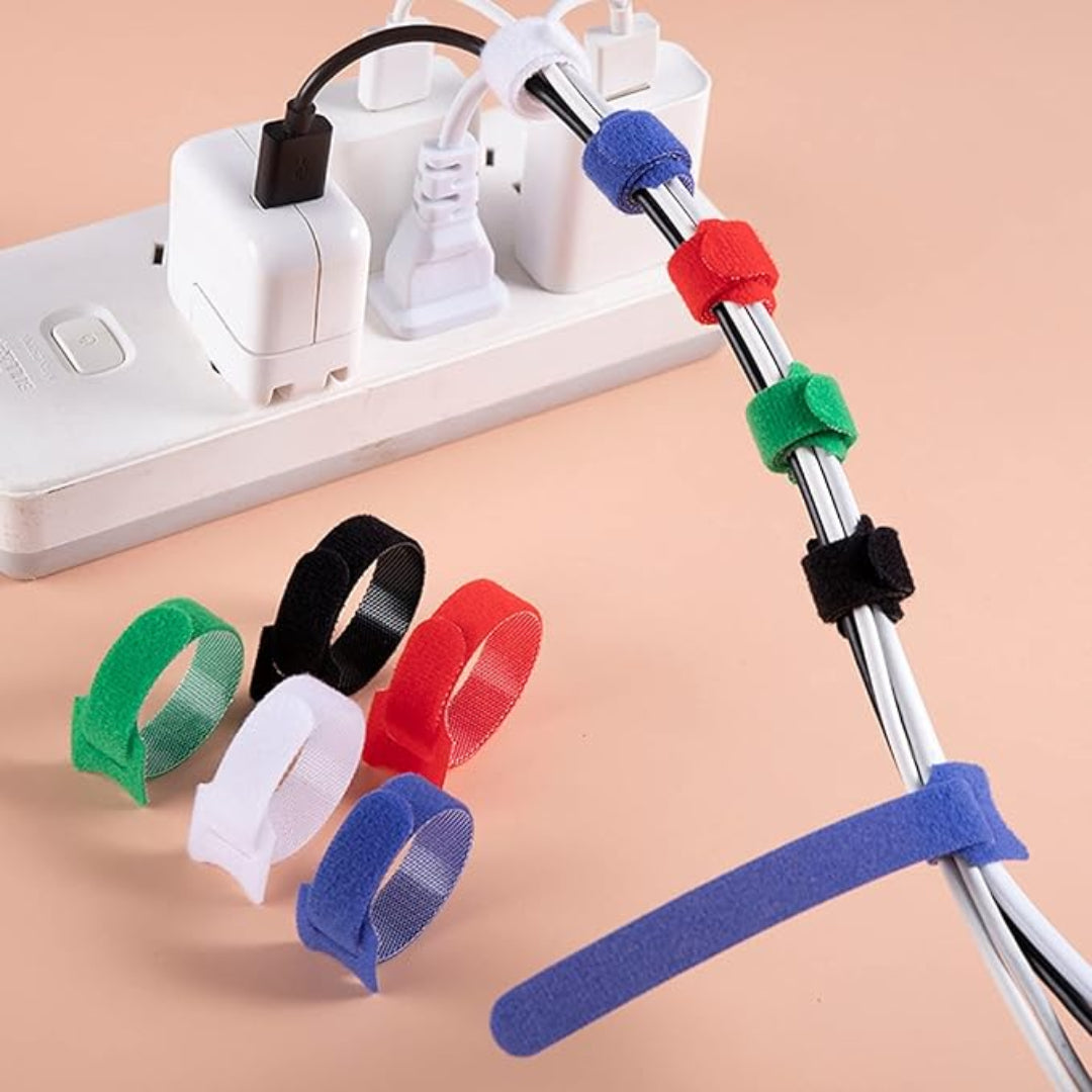Reusable Hook and Loop Straps for Cables - 20 Pcs