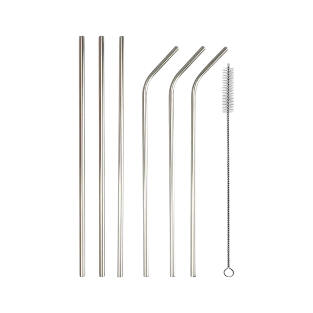 Jes Collection Stainless Steel Drinking Straw Set - 7 Pcs
