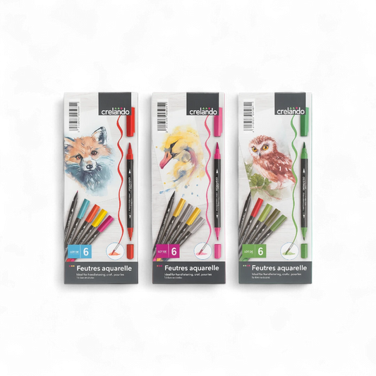 Crelando Watercolor Markers - 6 Pcs